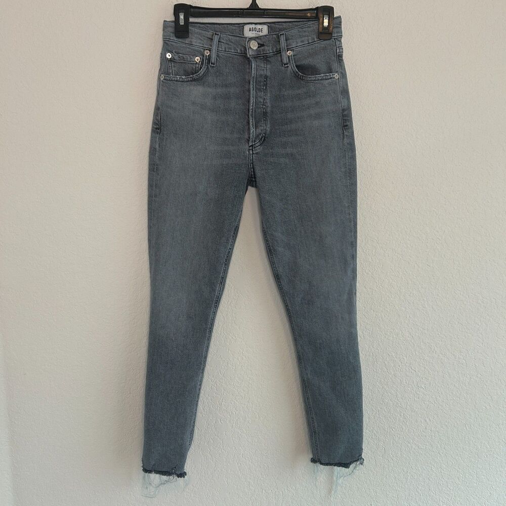 AGOLDE Nico High Rise Slim Jeans Gray Risk Sz 27